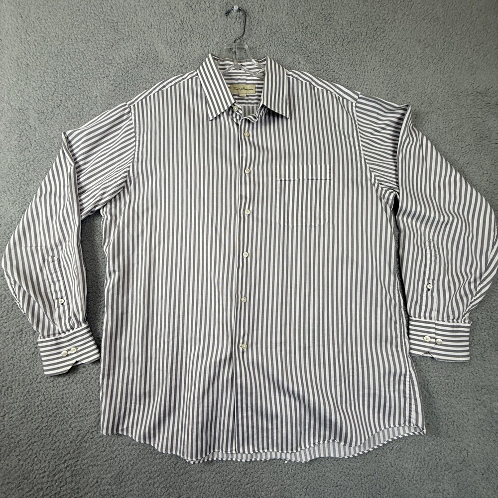 Tommy Bahama Mens Striped Button Down Long Sleeve Shirt Size 16.5 34/35